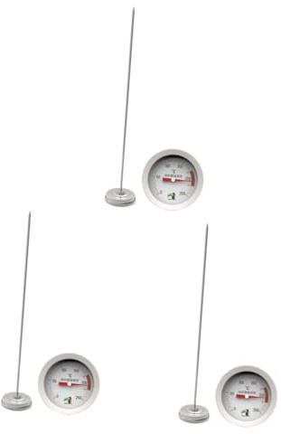 Zerodeko 3pièces Thermomètre à Sucre Et Huile Acier Inoxydable Avec Probe Clip Multi-hole Outil De Détection De Température Pour Confitures Et Fritures Résistant Aux Températures