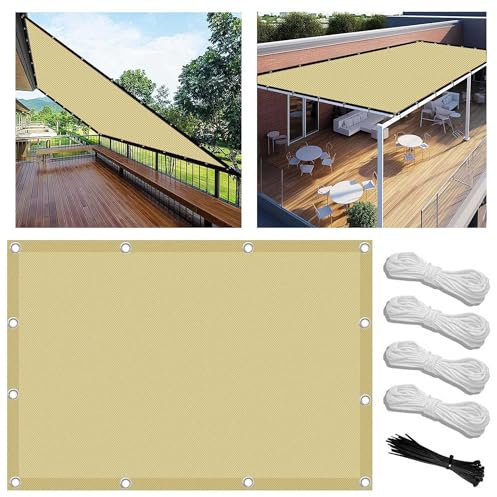 Sonnensegel 2.2x3.8m Wasserdicht Rechteckig Multi Farbe und Größe Sonnensegel Balkon UV Schutz Sonnenschutz Markise Mit Ösen Und Kordel für Balkon Terrasse Garten