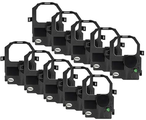 vhbw 10x Farbband Schriftband kompatibel mit Tally MIP 480, MIP48000-AA Nadeldrucker, Bondrucker - Schwarz