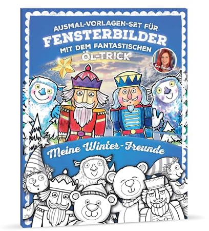 Bine Brändle - Kit de coloriage pour images de fenêtre avec le fantastique tour d'huile – Mes amis d'hiver
