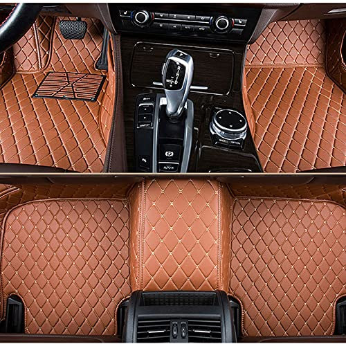 pour Nissan 370Z 2010-2016 Tapis de Sol de Voiture en Cuir Artificiel empêchez la Boue Le Sable la Graisse,Brown 2-7 Seats