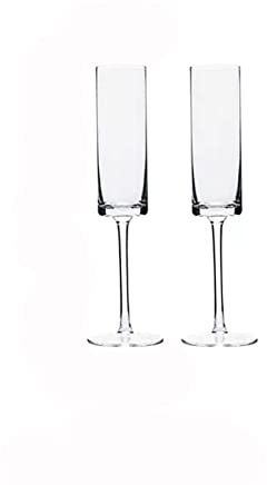 Flute Champagne Bicchieri da champagne da 180 ml Set calici premium for la casa Flute da champagne in vetro cristallo Ideale for bar di casa, occasioni speciali 2 pezzi Bicchieri da Champagne(A)