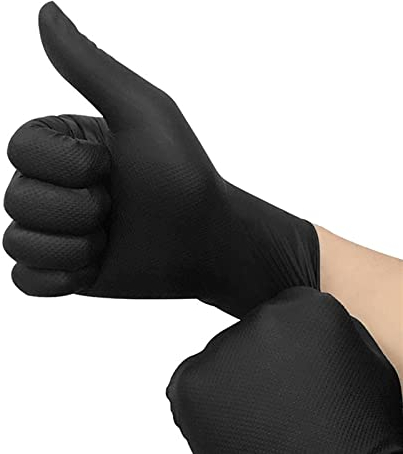 Guantes de nitrilo multiusos, guantes de trabajo de seguridad impermeables industriales mecánicos, guantes de reparación mecánica antideslizantes de diamante de 8,0g - Guantes de trabajo(Black-50pcs,X