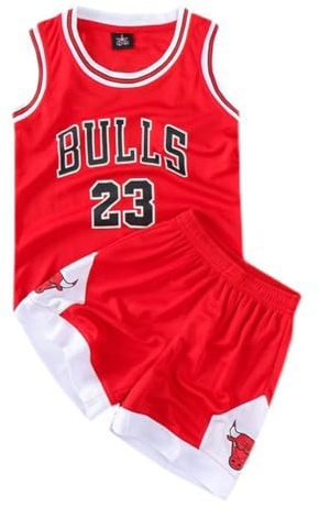 FASIOHDIO Maglia da Basket E Pantaloncini, Maglia per Ragazzi, Sessioni di Allenamento da Basket 2er Sessioni Senza Maniche E Pantaloni, Abbigliamento da Basket Bambini (Red, 6-8 Anni/M, Red)