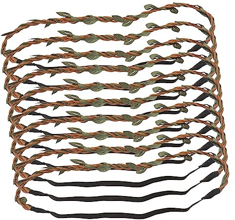 PAMINGONO 10 Stück Selbstgemacht Kranz Haardekor Aus Natürlichem Braunem Rattan Einfaches Kopfschmuck Zubehör Für Rustikalen Stil Handgefertigte Haarbänder Mit Blattdekor Für Party Und Geschenk