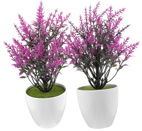 MUSISALY Künstliche Bonsai Pflanzen mit Pflegeleichtem Design 2 Stück aus Kunststoff Realistische Tischdekoration für Büro und Arbeitszimmer
