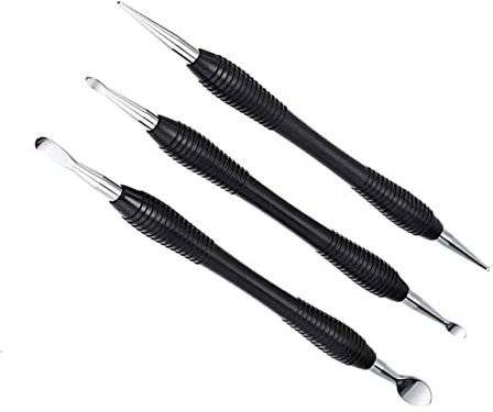 SHINEOFI 3pezzi Strumenti Per Intaglio Della Pelle in Lega e Acciaio Al Carbonio Per Incisione Punta a Cono Gancio Profondo e Gancio Superficiale Per Scultura e Oggetti Decorativi