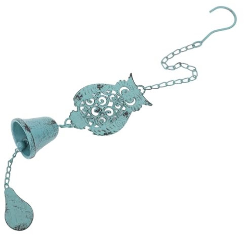 Toddmomy Retro Windspiel Aus Gusseisen Mit Eulen-Design Robuste Garten-Dekoration Für Außenbereich Harmonische Klänge Für Entspannte Atmosphäre Vintage Stil Für Gartenpartys Und