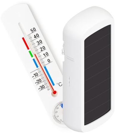NodOn Temperatur- & Feuchtigkeitssensor - Zigbee 3.0, Batterielos, Energieautark, Low Light Solarpanel, Wartungsfrei, Raumklimaüberwachung, kompatibel mit Alexa, SmartThings, HomeAssistant