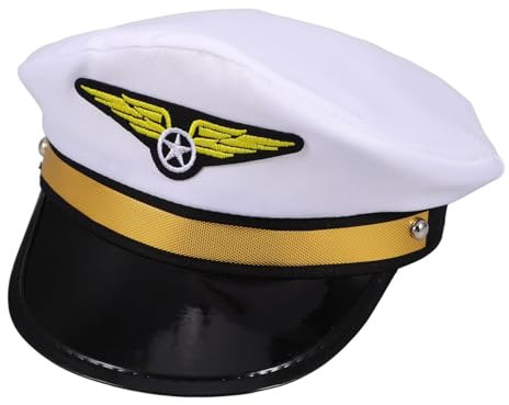 EPIGEIST Pilotenkappe Für Erwachsene Verstellbare Und Bequeme Airline Pilotenmütze Für Halloween Karneval Cosplay Und Themenpartys Mit Modernem Design Und Vielseitiger Nutzung
