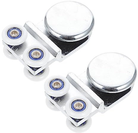 HOMSFOU 2pcs Bathroom Door Pulley Glass Sliding Door Wheels Shower Hanging Wheel Replacement Runners for