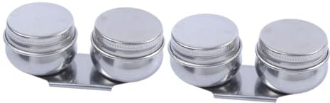 HOMSFOU 2 Stück Ölmalerei Doppelöl -Topf Mund Deckel Palettenbecher Ölgemälde-Palette Doppelt Mischen Tassen Für Ölgemälde Ölfarben-Palette Ölgemälde Tasse Rostfreier Stahl