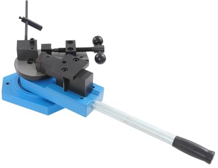 QIERF SBG-40 - Piegatrice universale in metallo, per 15 mm, in acciaio piatto da 30 x 8 mm, con 3 forme, utilizzabile manualmente per officine, lavorazione dei metalli (blu)