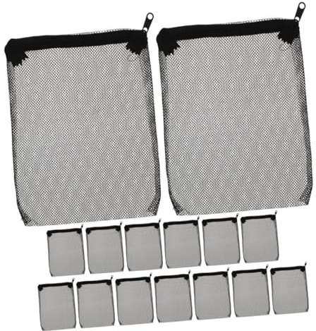 BESTonZON 15pièces Sacs Filtrants pour Aquarium Maille Polyester avec Fermeture à Glissière pour Filtration Eau Réutilisable Zéolite