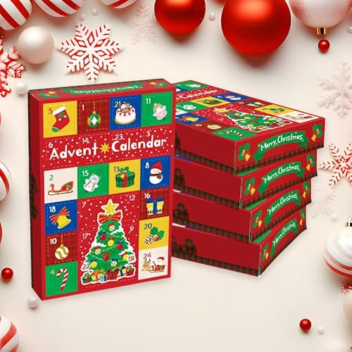 5Pcs Christmas Advent Calendar Boxes Empty 24 Days Empty Advent Calendar Box with Grids DIY Christmas Countdown Fillable AdventCalendar Fillable AdventCalendar Box Fun Interactive Gift Boxes to Fill