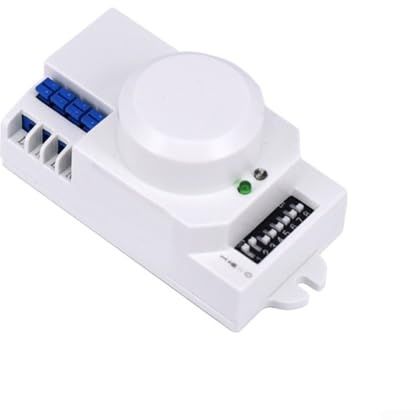 Interruttore del sensore di movimento a microonde da 5 8 GHz con rilevamento a 360 gradi Timer di ritardo regolabile 10 s 30 min Controllo della luce che funziona a temperatura ampia