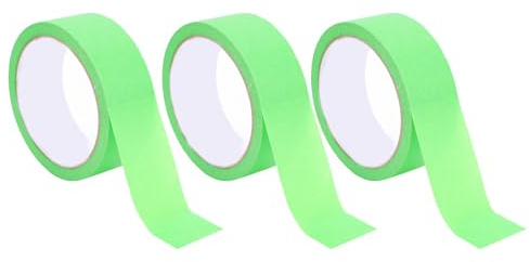 MENDUNER Lot de 3 Rubans de Masquage Inscriptibles pour Peinture Murale, Travaux Manuels, Arts, étiquetage, Protection de, Rubans de Masquage Adhésif pour Peintres, 3,5 Cm X 20 M (GREEN)