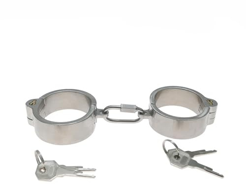 Oval Edelstahl Metall Bdsm Handfesseln Hand Manschetten, Fußfesseln Fesseln Handschellen Fußmanschetten Abschließbar Flirten SM Slave Sex Werkzeuge für Paare(Für Männer,Handschellen)