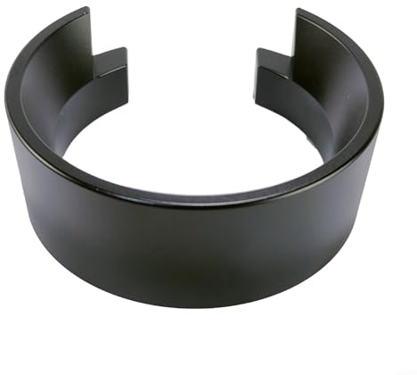 Eawfgtuw Imbuto dosatore per caffè espresso da 58 mm, anello di dosaggio in alluminio per portafiltro da 58 mm, imbuto per fondi di caffè senza fuoriuscite (nero)