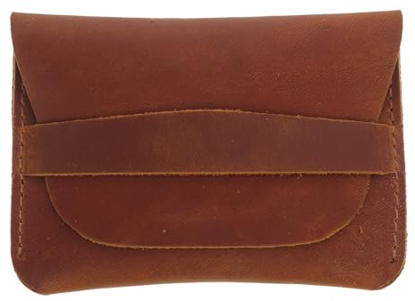 HAPINARY Läderplånbok Kreditkortshållare - Vintage Liten Pung för Växel Valuta Pengar Mynt - Bärbar Plånbok med Flip-Stängning för Kvinnor Män Utomhusresor Affärsresor 4,5x3,2 Tum