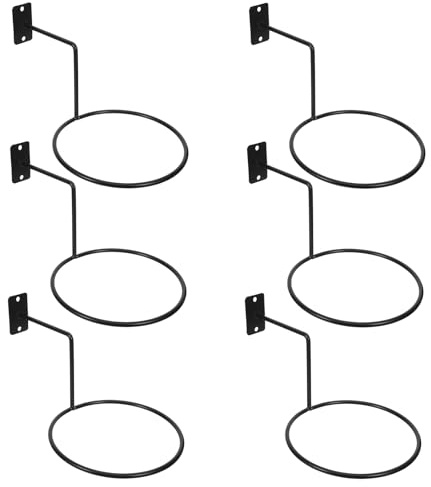 BESTYASH 6 Ganchos Metálicos para Sombreros de Pared Rejilla Negra, Soporte para Gorras y Cascos, Organizador de Pared para Exhibir Sombreros, Bufandas y Abrigos, 14 Cm, Adecuado para