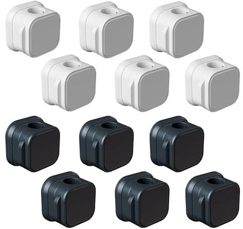 AEUXZA 12 Pezzi Fermacavi Magnetici (6 Bianchi e 6 Neri), Clip per Cavi Adesivi per Scrivania e Comodino, Porta Cavi Universale per Cavi di Ricarica HDMI e Alimentazione, Organizer Ufficio in ABS