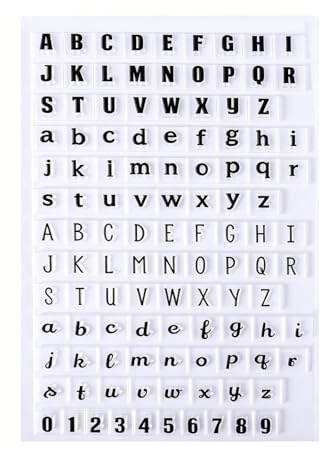 Vorgeschnitten Silikonstempel Buchstaben Groß, Alphabet Clear Stamps Transparent ohne Ausschneiden für DIY Scrapbook Karten, Große Durchsichtige Stempel für Planer Design
