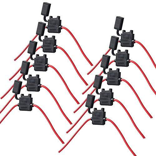 Supmico 10 X KFZ Sicherungshalter Gehäuse vergossen Flachsicherungen 12 Ga 30A Inline Wasserdichte Stecker Steckdose