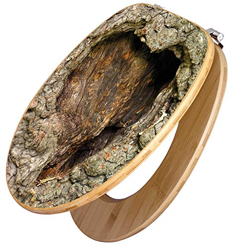 banjado Design WC Sitz Bambus 45x37,5cm / Toilettendeckel Holz/hochwertiger Toilettensitz/Bambus-Toilettendeckel für alle gängigen Toiletten - Altes Herz