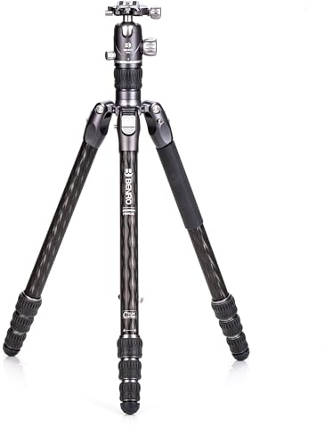 Benro Carbon Fibre Three Series Tripod/Monopod with VX30 Ballhead, 4 Leg Sections, Twist Leg Locks, Padded Carrying Case (FRHN34CVX30) Max Height 174.5 cm