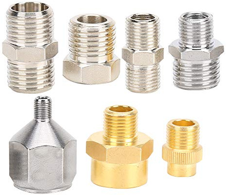 GAESHOW 7pcs Airbrush Adaptor Kit, 1/8in 1/4in BSP Connector for Compressor Airbrush Hose Quick Release Disconnect Fitting Connector Set Professional Air Compressor Supplies