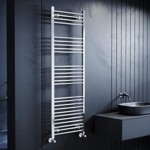ELEGANT Towel Radiator Chrome Heated Towel Rail Modern Straight Designer Wall Mounted Ladder Rad Bathroom Radiators 1800x600mm
