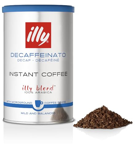 illy Coffee, Decaffeinated Instant Coffee, Medium Roast, 100 Percent Arabica Coffee Beans, 95g