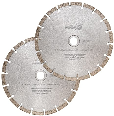 2x EDW Profi Diamanttrennscheibe 230 x 22,23 x 10 mm Standard Universal - lasergeschweißte Diamant Trennscheibe zum Schneiden von Stein, Beton, Granit, Mauerwerk uvm