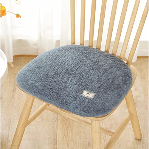 Yadlan Sitzkissen 40x40 Filz Zum Binden, Stuhlkissen Halbrund für Sessel, Sitzpolster Stuhl Fell Indoor, Trapez Sitzkissen Stuhl Einzeln, Flauschig Stuhlauflagen KüChenstuhl EsszimmerstüHle Blau