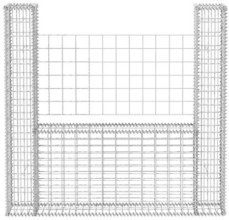 MOONAIRY Mur en Gabion avec Couvercles Panier de Gabion Mur de Soutènement Jardin Patio Terrasse Extérieur Panier de Gabion en Forme de U Acier galvanisé 160x20x150 cm