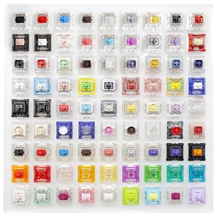 KPREPUBLIC New 81 Switch switches Tester with Acrylic Base Blank keycaps for Mechanical Keyboard Cherry kailh Box Candy gateron jwick lect (NEW 9x9 Switch Tester)