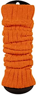 ATEENA Calentadores Largas de Punto de Lana Para Mujeres y Niñas, Puños de Tobillo, Calcetines Altos Hasta la Rodilla sin Pies, Circunferencia Máx de Pantorrillas 40cm, de largo 60cm, Naranja oscuro
