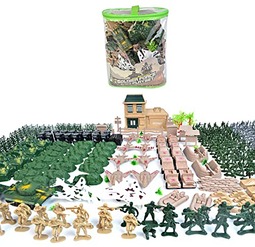 JAWSEU 400 Stück Armee Soldaten Figuren Set, Militärsoldat Spielzeug Figuren, Mini Soldat Modell Spielzeug Plastik Armee Männer Figuren Soldat Spielzeug Armee Kriegssoldat Spielset
