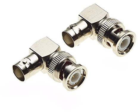 Keple Adattatore BNC Da Spina A Presa Ad Angolo Retto - Connettore Adattatore Coassiale Maschio-femmina Di Tipo Angolato, Per Cavo Coassiale, CCTV, Antenna - Confezione Da 2