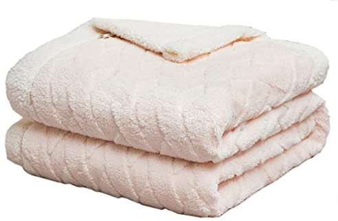 Hayisugal Flauschige Sherpa Kuscheldecke - hochwertige Schafdecke, super weiche Fleecedecke als Sofadecke, Tagesdecke oder Wohndecke Couchdecke Sofa überwurfdecke, Beige, 100 x 150cm