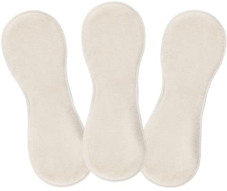 Bamboolik|Waschbare Nachtbinde/Wochenbettbinde | Bio-Baumwoll-Frottee | Druckknopf|3er-Set - Natur|wiederverwendbar|MADE IN EU|Stoffslipeinlagen Ausfluss|Stoffbinden