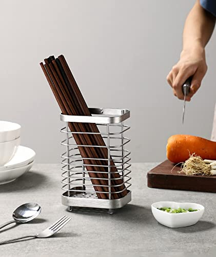 ANHORTS Sink Caddy, Kitchen Sink Organisers, Cutlery Drainer for Kitchen Utensil, Stainless Steel Sink Tidy, Rust Proof Sponge Caddy (Silver plus)