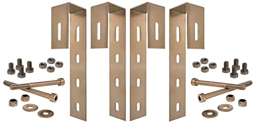TRANGO 4er Pack ST-0201S Solarmodul Edelstahl Balkonhaken für Eckig Balkongelände, Balkonkraftwerk Halterung, Universal Solarmodul Haken, Solarpanel Aufhänger, Eckig Rohr bis 50mm Ø Balkon Befestigung