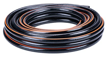 BLACK+DECKER Tubo da giardino, 15 metri, diametro 13 mm, resistente PVC, irrigazione da giardino, lavaggio auto, riempimento piscina, adatto per ogni rubinetto standard, colore nero/arancione