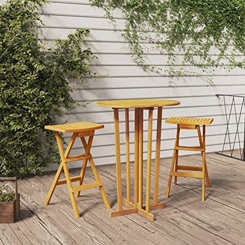 MOONAIRY Bartisch Klappbar, Stehtisch, Bistrotisch, Bar Table, Gartentisch, Balkontisch, Outdoor-Tisch, Tisch Für Draußen， 90x65x105 cm Massivholz Teak