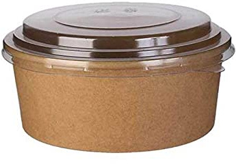 Generico Insalatiera in cartoncino 1300 ML monouso 50 Pezzi con Coperchio Ciotola bio Carta Salad Bowl Contenitore Food Delivery USA e Getta insalate, Poke, Pasta