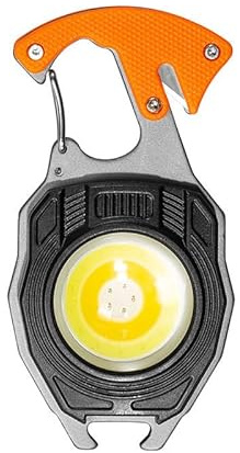 SteJar Porte-clés rechargeable avec sifflet - Lumière d'urgence extérieure avec aimant - Multifonction - Allume-cigare avec cutter tournevis et décapsuleur
