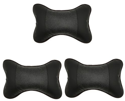 Warmhm 3stücke Car Neck Pillow Auto Kopfstütze Nackenstütze Für Auto Atmungsaktives Kissen Ergonomische Unterstützung Für Lange Reisen Schwarz Einsetzbar