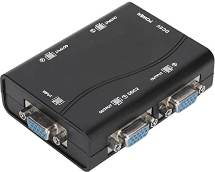 BROLEO Splitter VGA, Distributore Video a 4 Porte Plug and Play Senza Perdite per TV per Proiettore